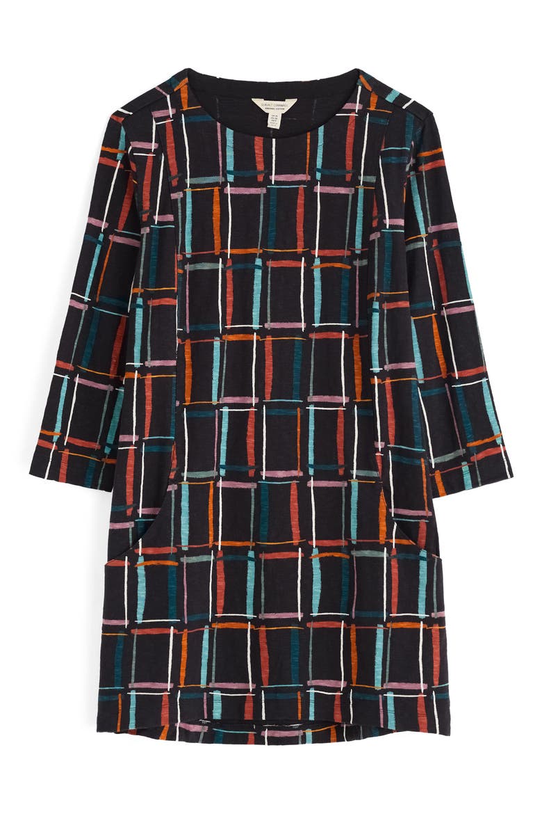 Shore Foraging Organic Cotton Tunic, Alternate, color, ROCK CHECK ONYX