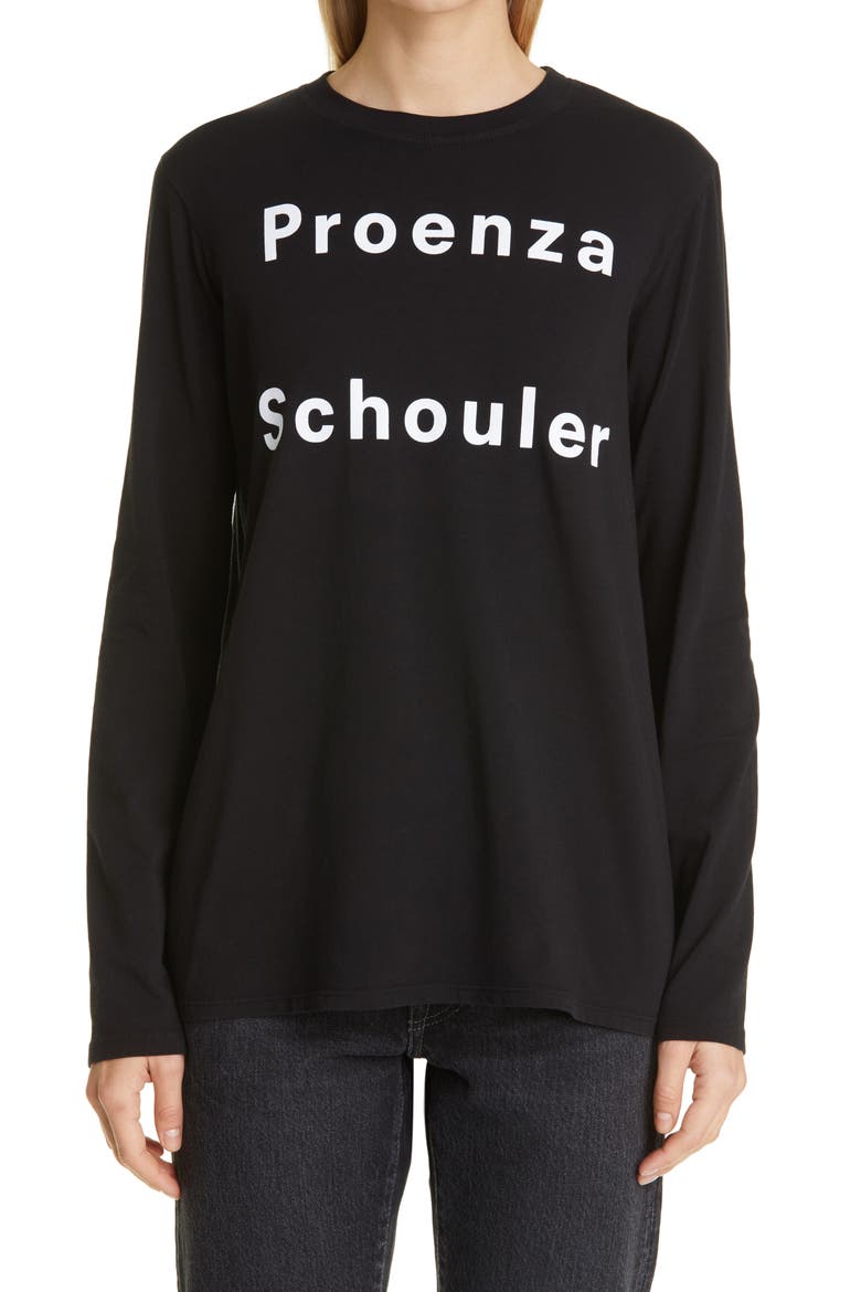 White Label Women's Long Sleeve Logo Graphic Tee, Main, color, BLACK