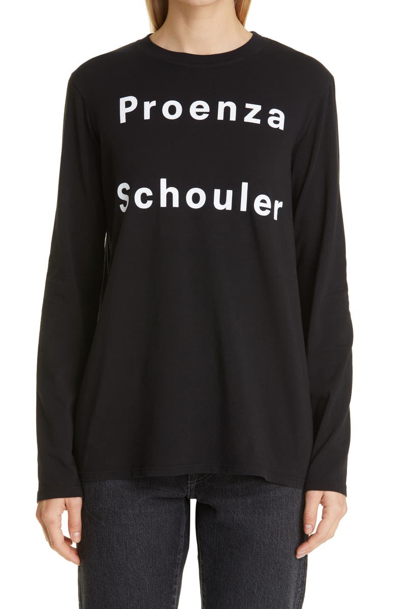 Proenza Schouler White Label Women's Long Sleeve Logo Graphic Tee, Main, color,