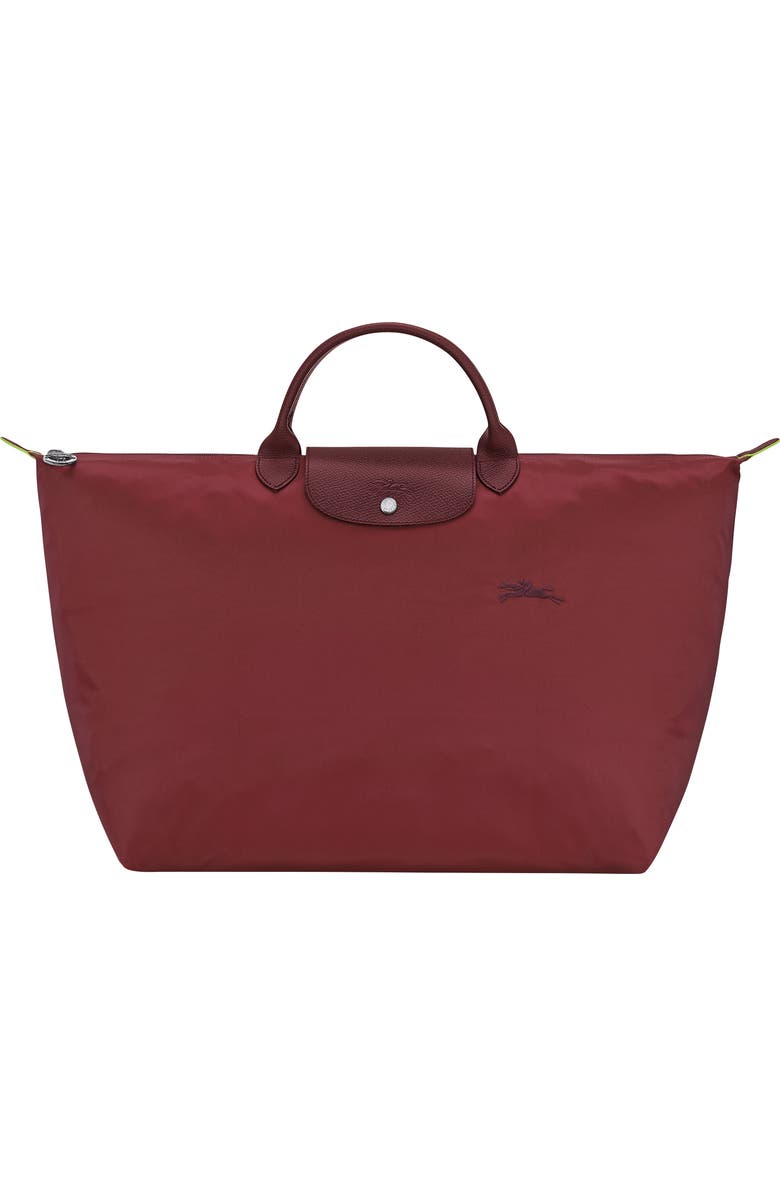 Longchamp Large Le Pilage Travel Bag, Main, color, Pomegranate