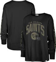 '47 Women's '47 Black New Orleans Saints Tom Cat Lightweight Long Sleeve T-Shirt