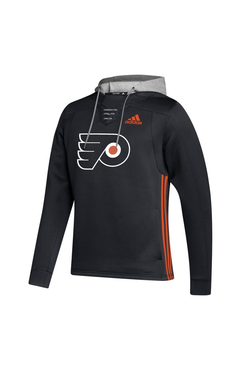adidas Men's adidas Black Philadelphia Flyers Skate Lace Primeblue Team Pullover Hoodie, Alternate, color,