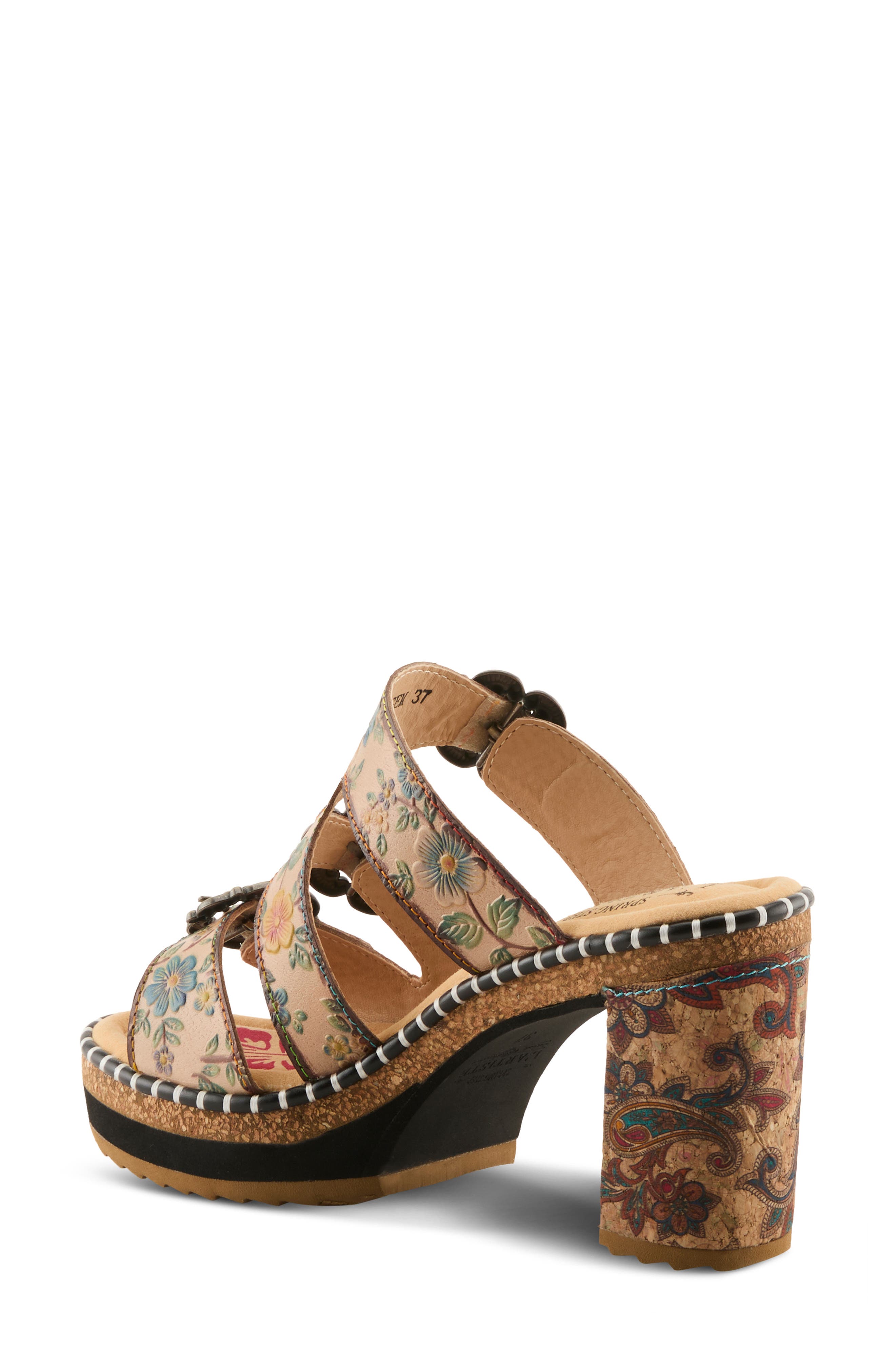 L'Artiste by Spring Step Milemarker Platform Slide Sandal, Alternate, color, Beige Multi
