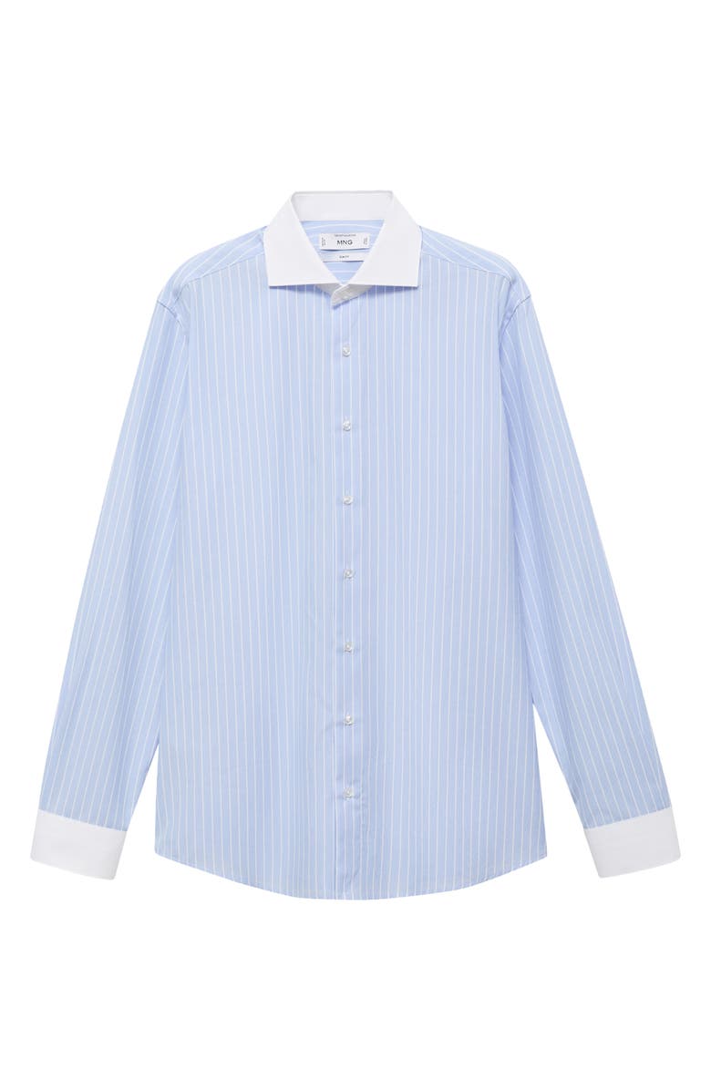 MANGO Slim Fit Stripe Cotton Button-Up Shirt, Alternate, color,