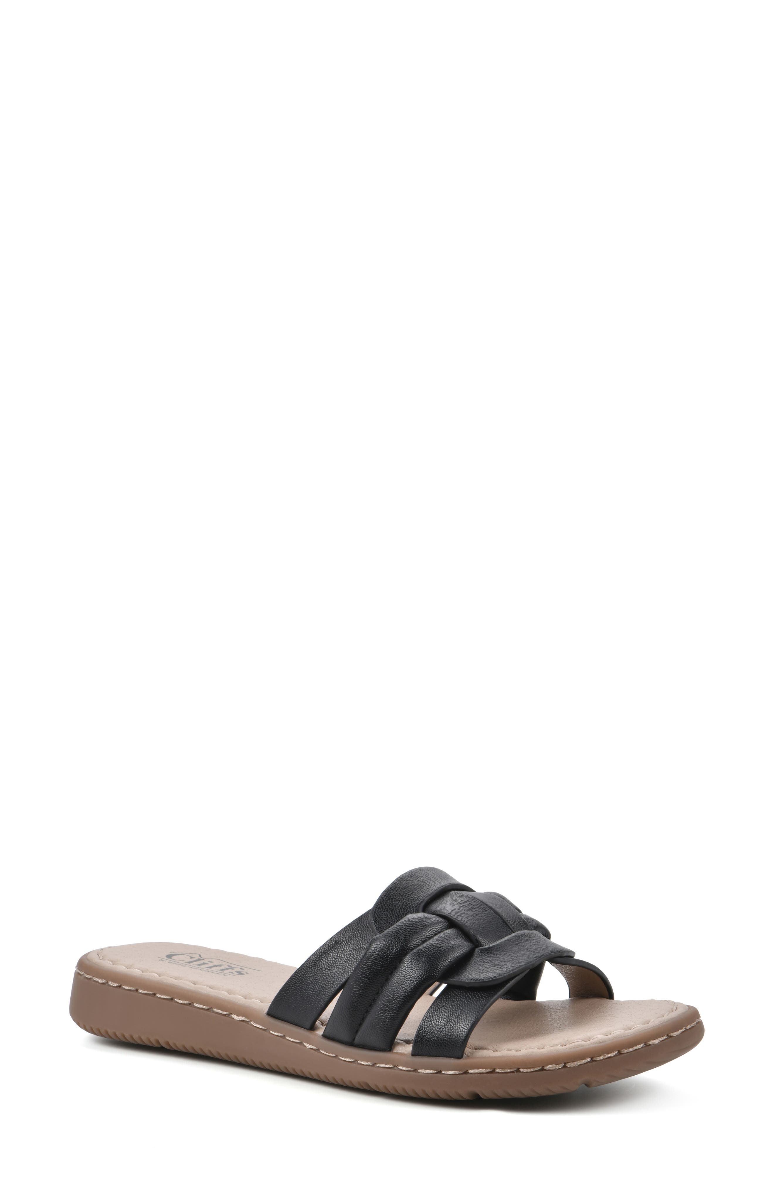 CLIFFS BY WHITE MOUNTAIN Squarely Woven Slide Sandal, Main, color, 