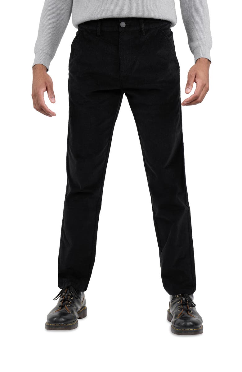 Spring + Mercer Slim Fit Five-Pocket Corduroy Pants, Main, color, Black