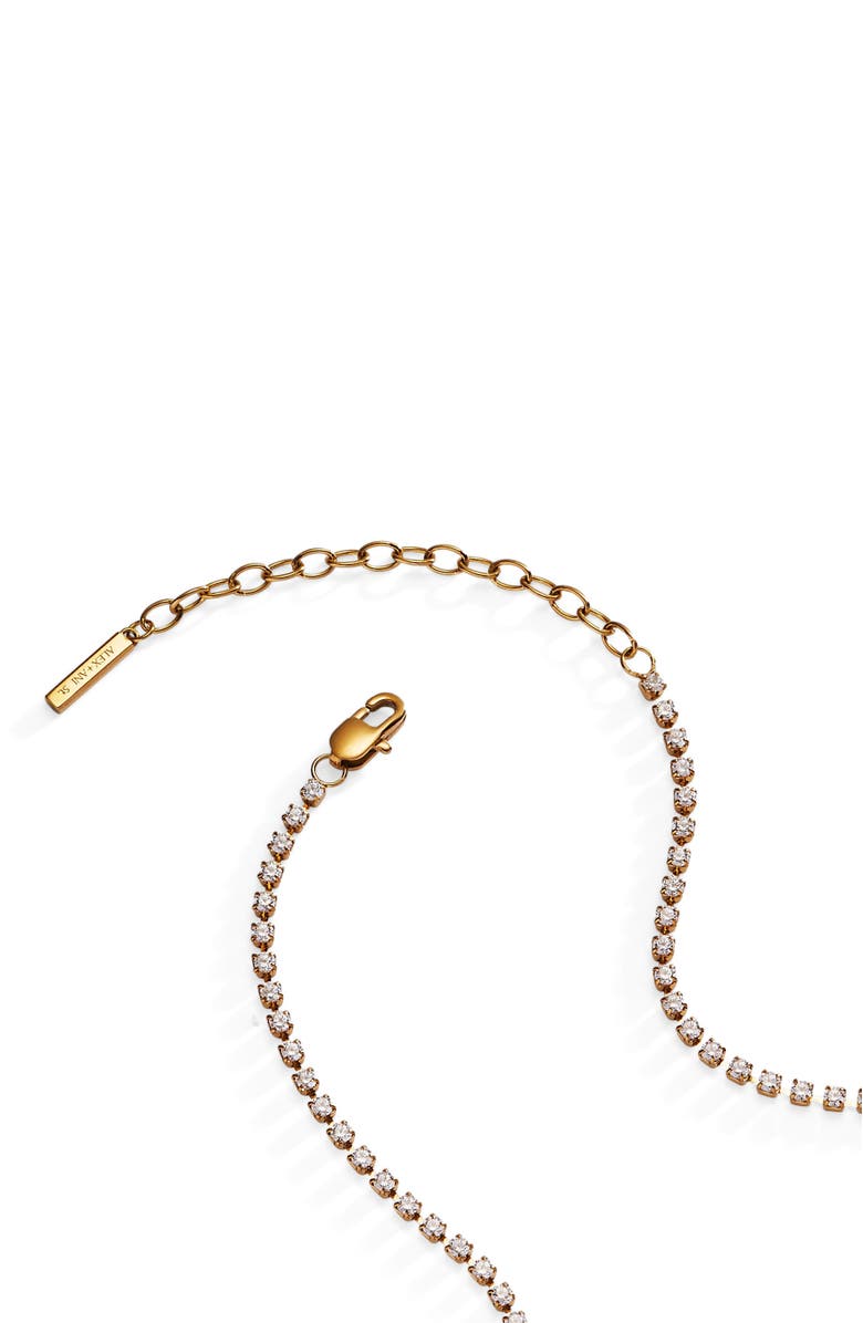 Alex and Ani Mama Crystal Tennis Necklace, Alternate, color, Gold