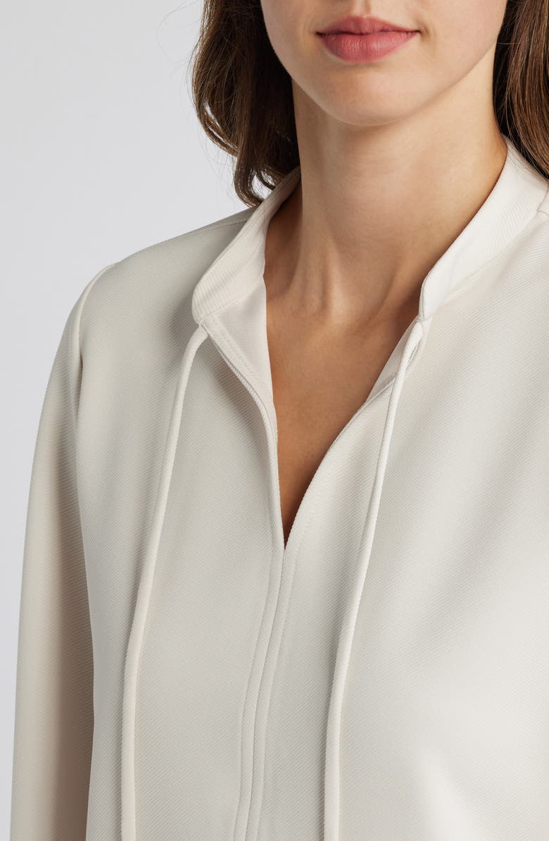 Anne Klein Tie Neck Stretch Twill Poet Tunic, Alternate, color, 