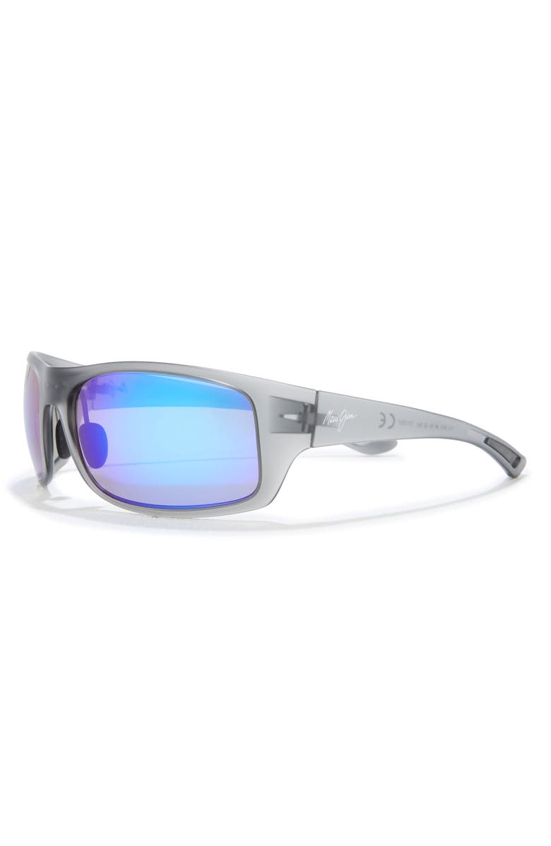 Maui Jim 67mm Polarized Wrap Sunglasses, Alternate, color, Grey Grey Blue