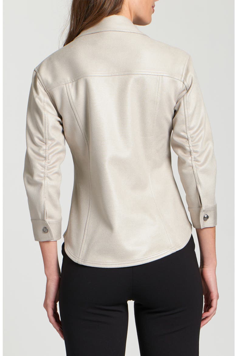 Faux Suede Shirt Jacket, Alternate, color, CHAMPAGNE