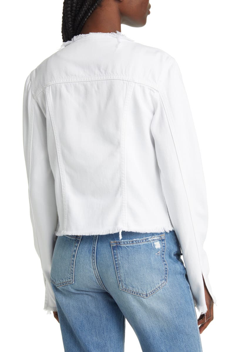 HIDDEN JEANS Fitted Frayed Denim Trucker Jacket, Alternate, color, 