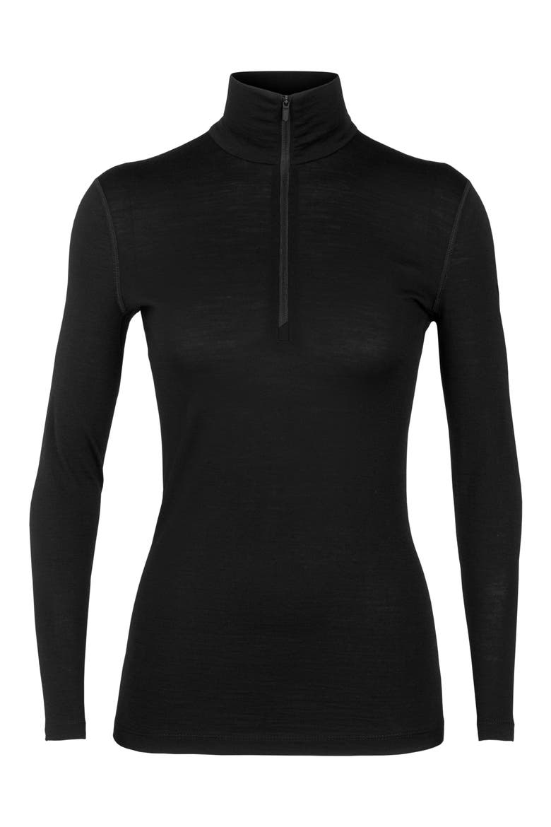200 Oasis Merino Wool Half Zip Pullover, Alternate, color, BLACK