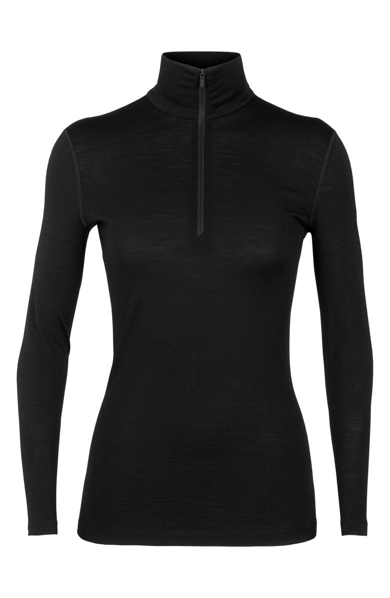 Icebreaker 200 Oasis Merino Wool Half Zip Pullover, Alternate, color, Black