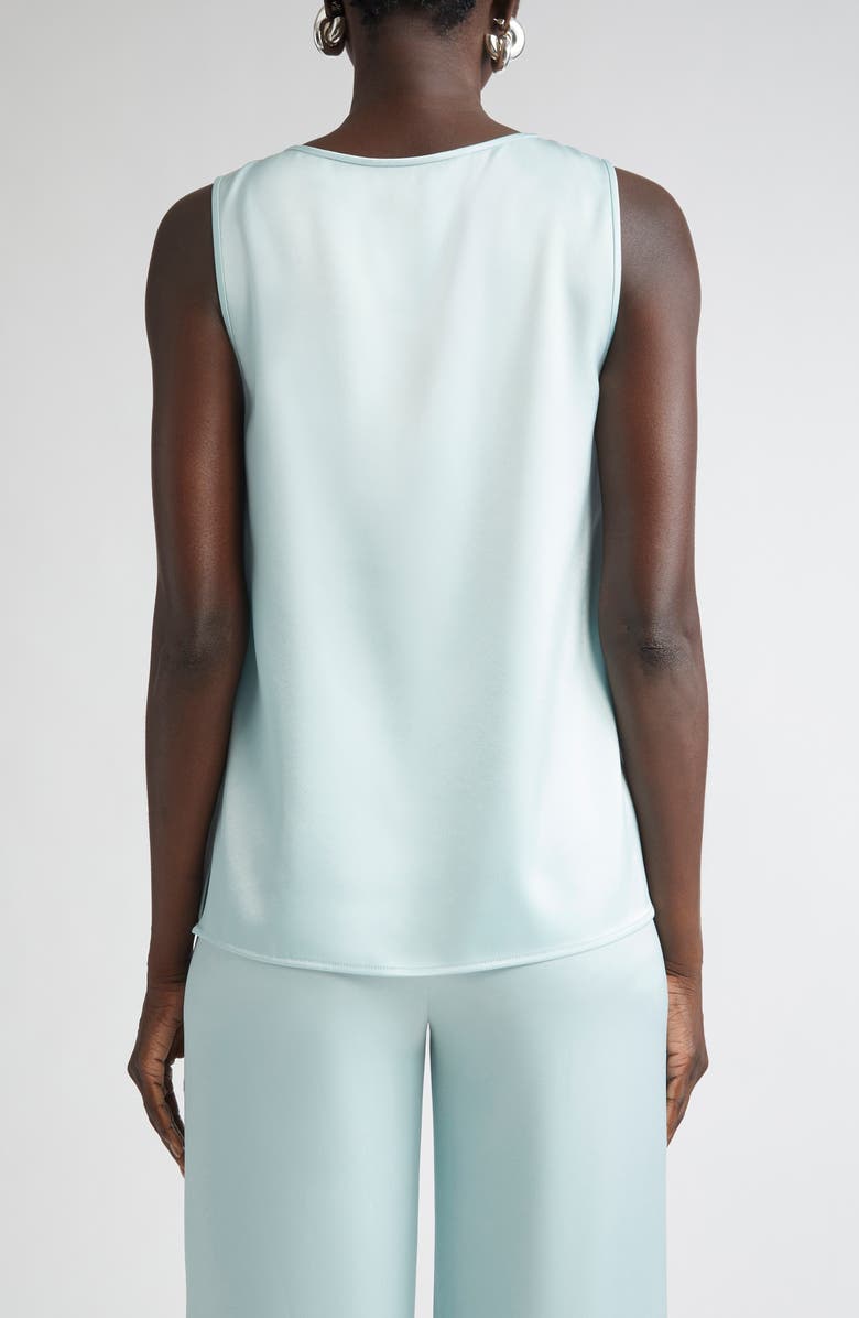 ST. JOHN Liquid Satin V-Neck Tank, Alternate, color, Aqua