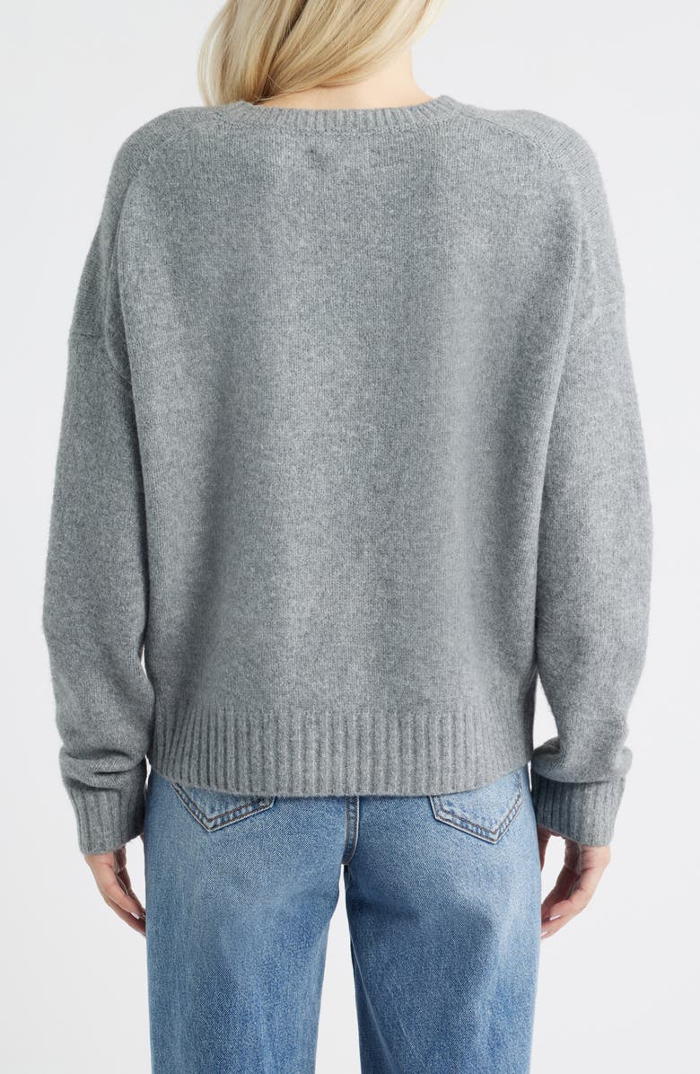 Lucky Brand Cloud Soft Rolling Stones Hot Lips Intarsia Sweater, Alternate, color, Medium Heather Gray