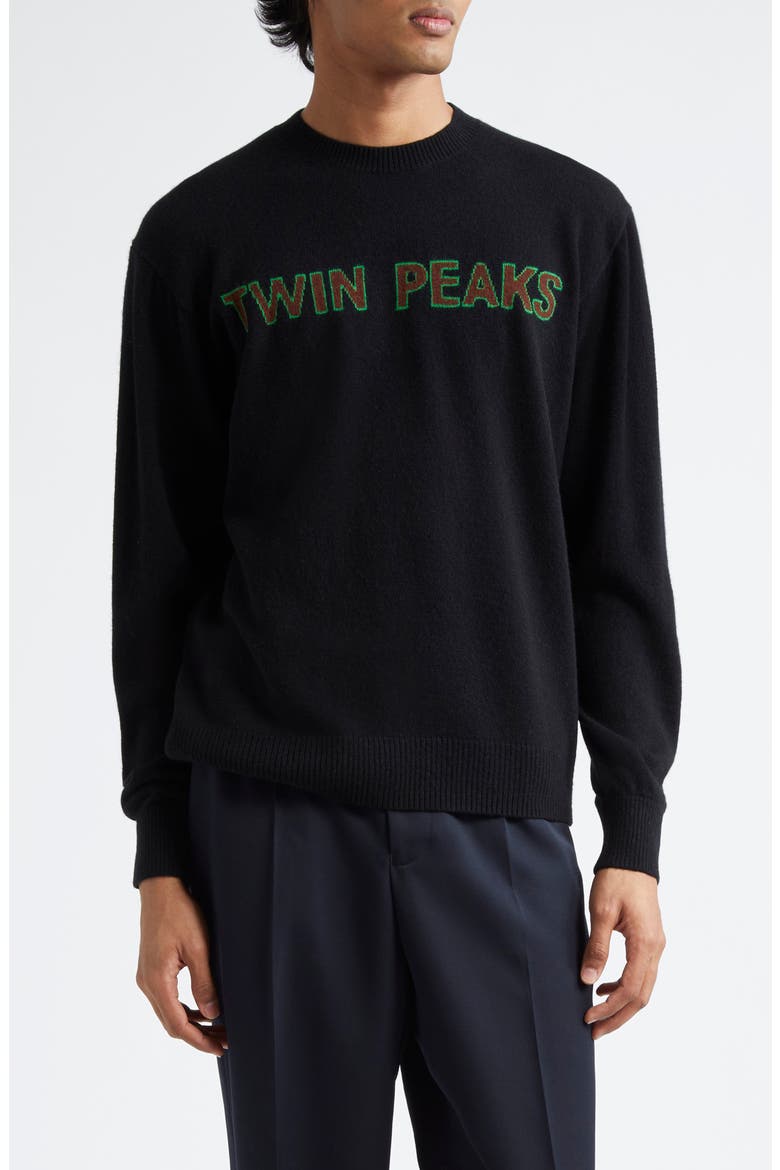 'Twin Peaks' Wool & Cashmere Sweater, Main, color, BLACK