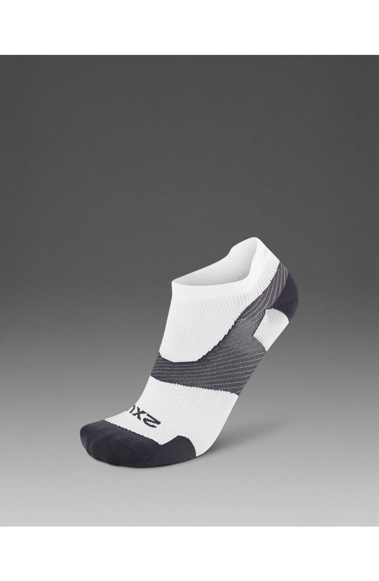 2XU Vectr Ultralight 1/4Crew Socks, Alternate, color, White/Grey
