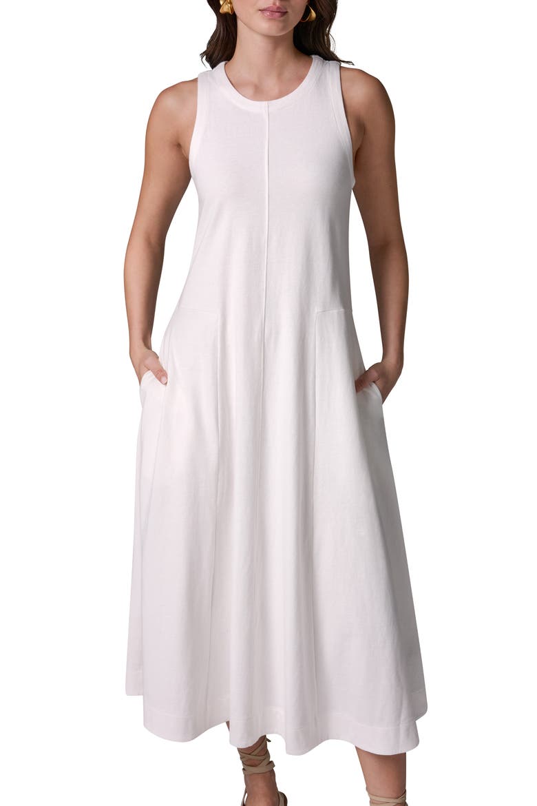 Sleeveless Cotton Jersey Maxi Dress, Alternate, color, CREAM
