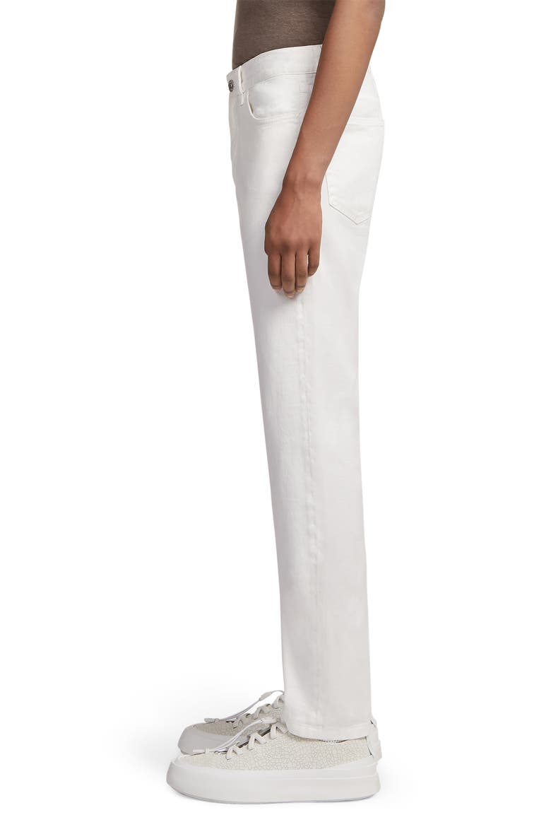 Garment Dyed Stretch Linen & Cotton Slim Fit Jeans, Alternate, color, WHITE