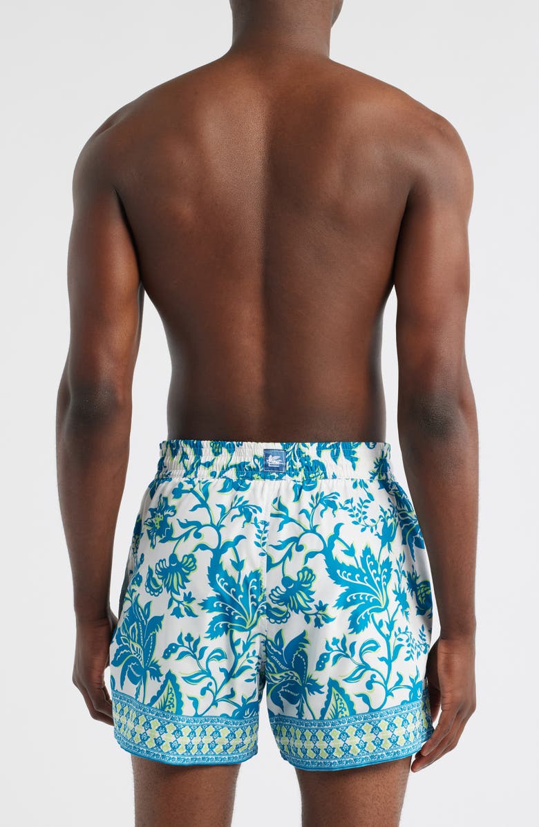 Etro Roma Floral Swim Trunks, Alternate, color, Stampa F.do Verde