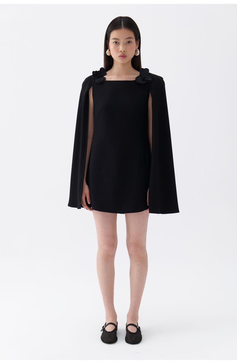 Nocturne Cape Sleeve Mini Dress, Main, color, 