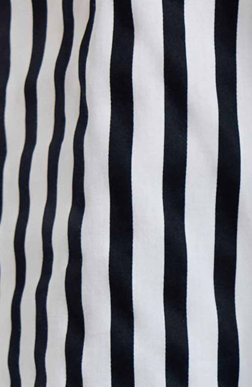 Foxcroft Meghan Stripe Cotton Button-up Shirt In White/black