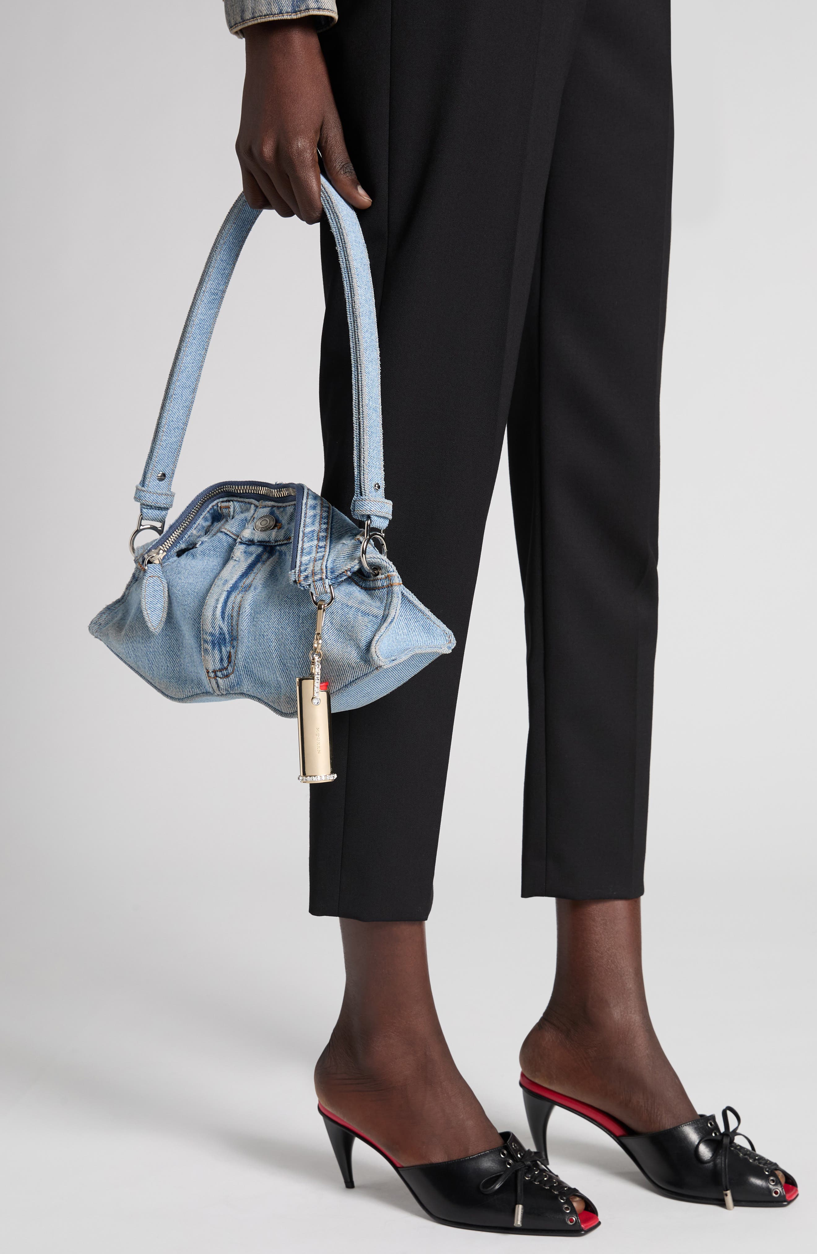 Manta Denim Clutch, Alternate, color, NAVY
