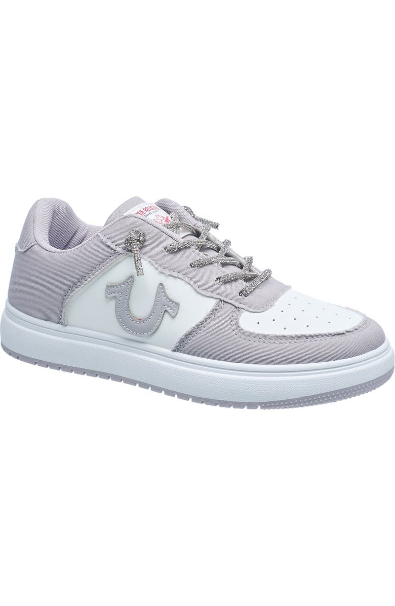 True Religion Ladies Allison Logo Sneaker, Main, color, Light Grey
