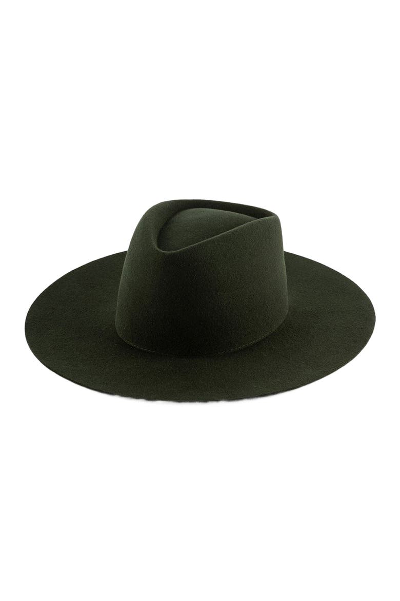 Dakota Wide Brim Felt Hat, Main, color, Dark Green