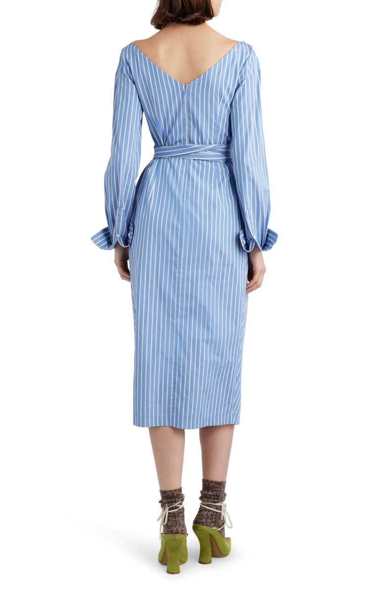 Dries Van Noten Dolada Stripe Long Sleeve Cotton Poplin Midi Shirtdress, Alternate, color, 