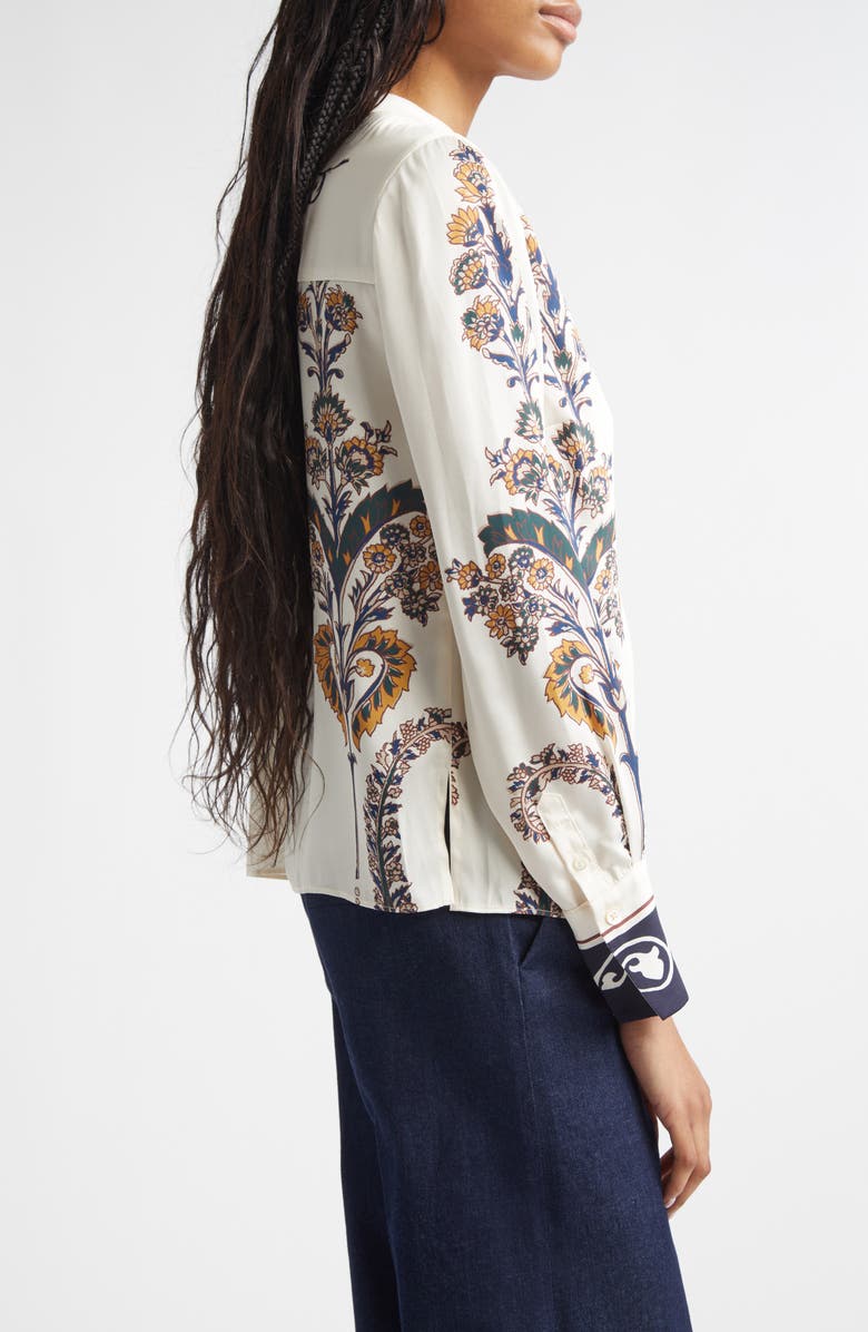 Veronica Beard Hoku Floral Stripe Top, Alternate, color, Ecru Multi