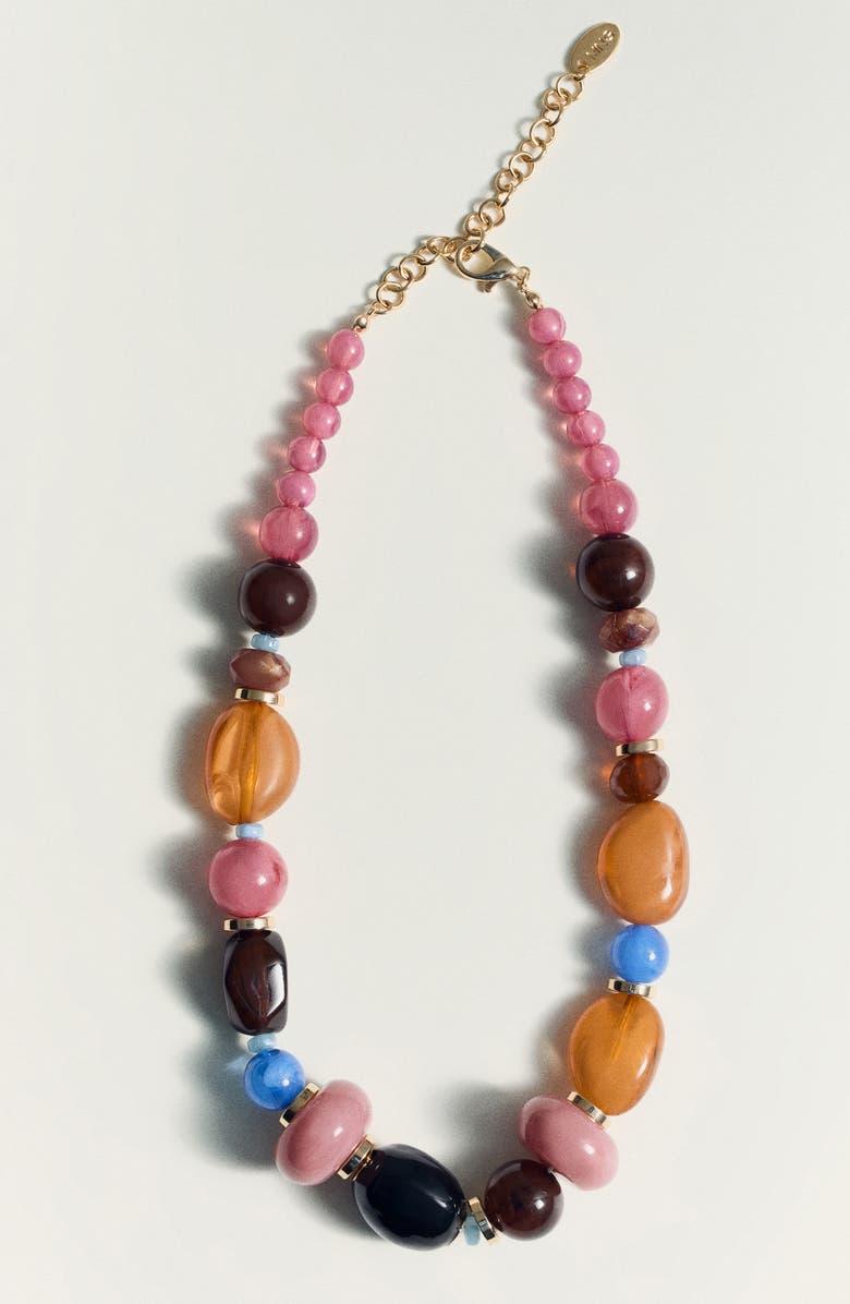 MANGO Beaded Necklace, Alternate, color, Orange