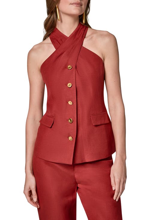 Halter Linen Blend Vest