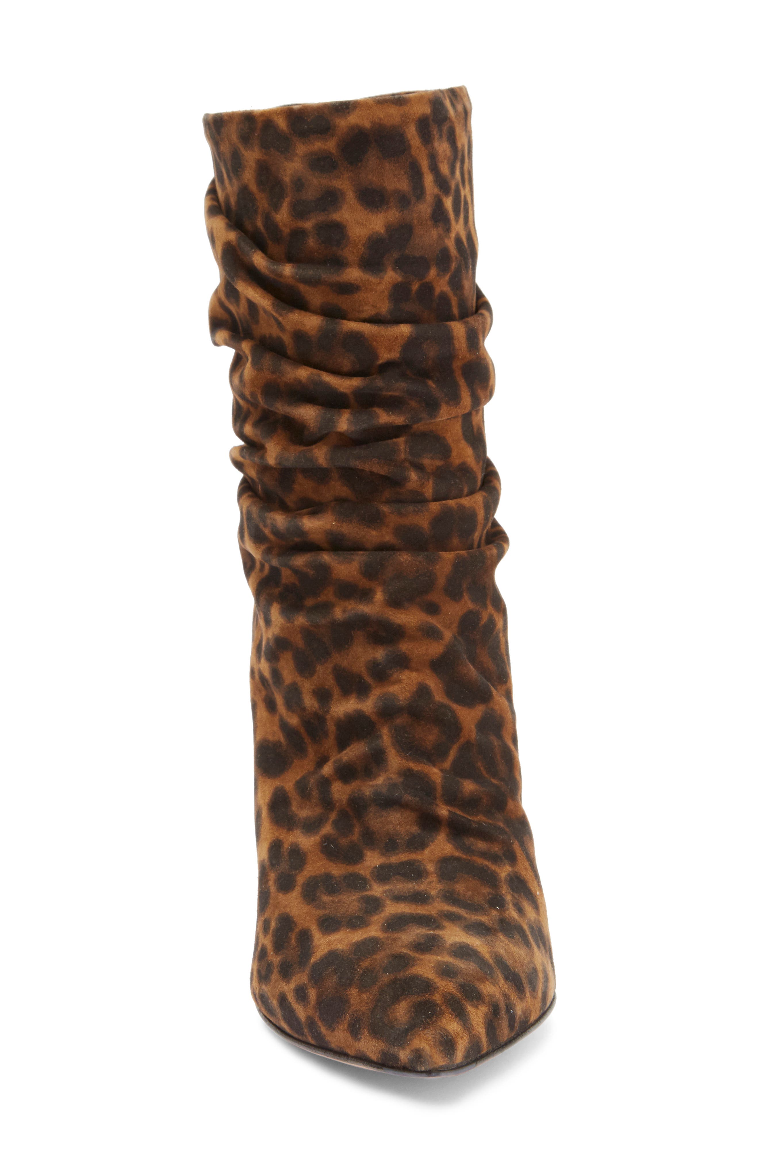 Gianvito Rossi Ruched Leopard Print Bootie, Alternate, color, 