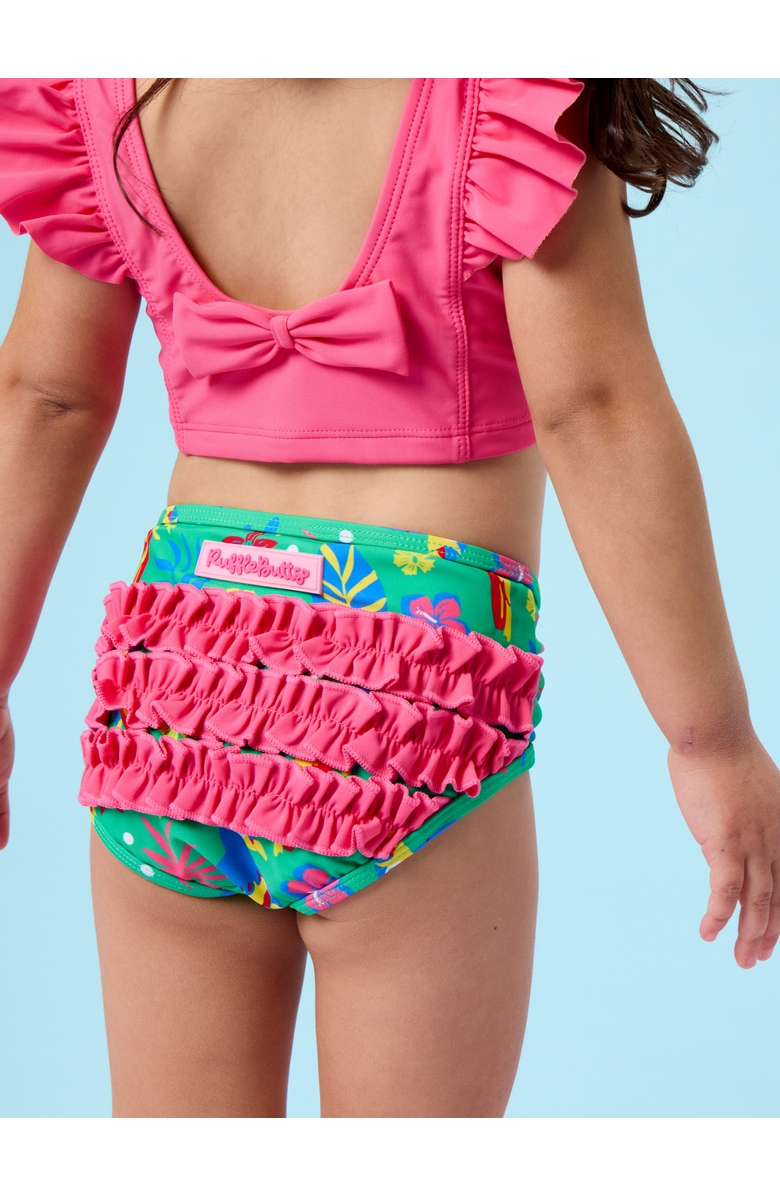 RuffleButts UPF50 Waterfall Tankini, Alternate, color, Parrot Palms