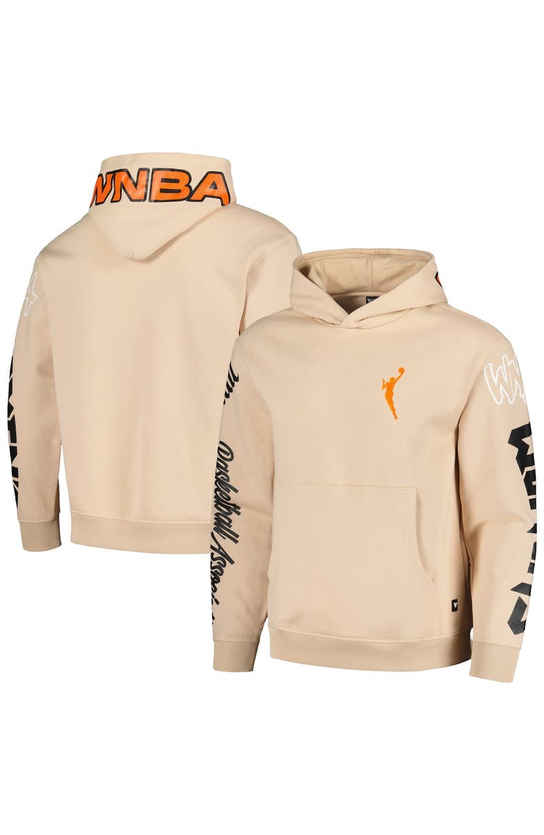 THE WILD COLLECTIVE Unisex The Wild Collective Cream WNBA Gear Graffiti Acid Wash Pullover Hoodie, Main, color,