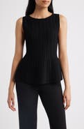 Anne Klein Rib Peplum Tank
