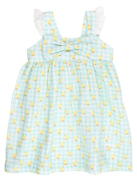 Cotton Gauze Flutter Bow Woven Dress (Baby)