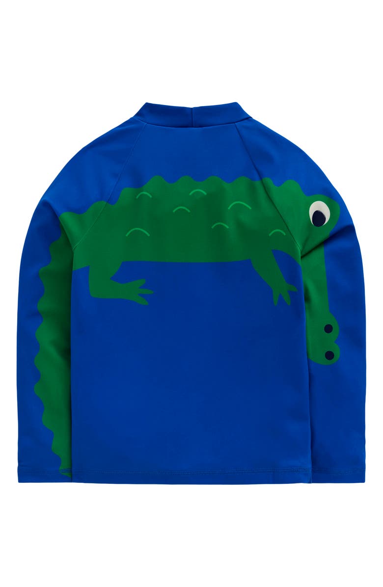 Mini Boden Kids' Appliqué Long Sleeve Rashguard, Alternate, color, Blue Croc