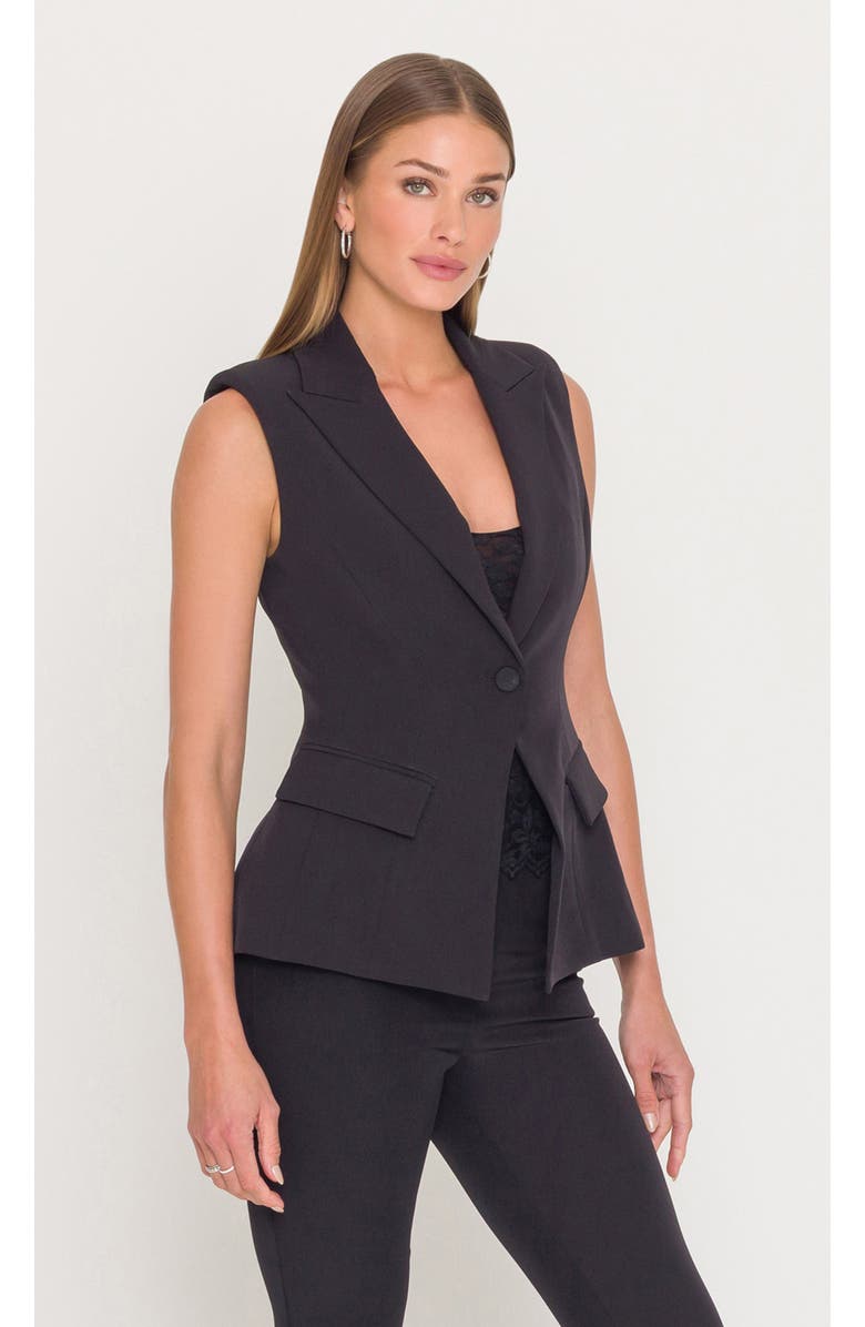 Generation Love Rialto Crepe Sleeveless Blazer, Alternate, color, Black