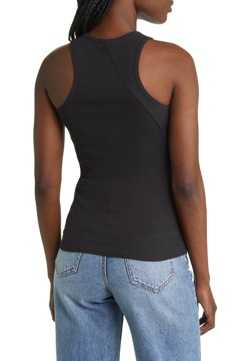 The Essential Rib Organic Pima Cotton Blend Tank, Alternate, color, BLACK