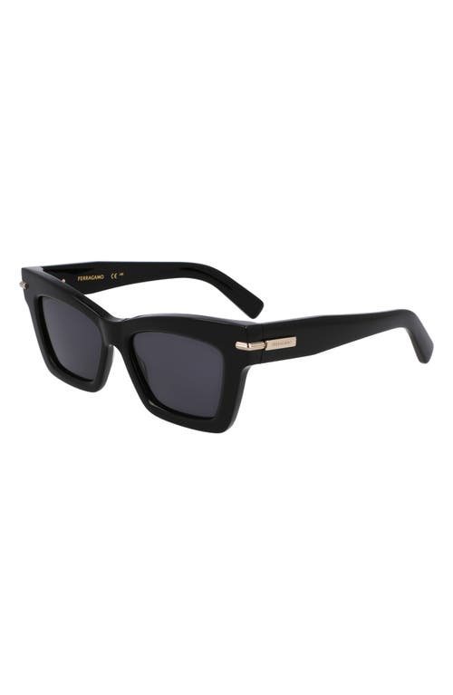 Ferragamo Prisma 52mm Modified Rectangular Sunglasses In Black