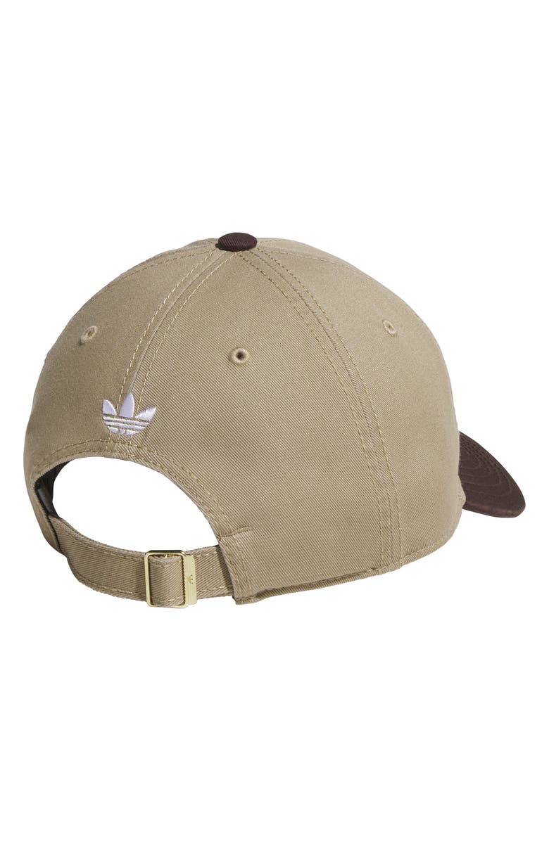 adidas Trefoil Adjustable 6-Panel Baseball Cap, Alternate, color, Cargo/ Coffee Brown/ White
