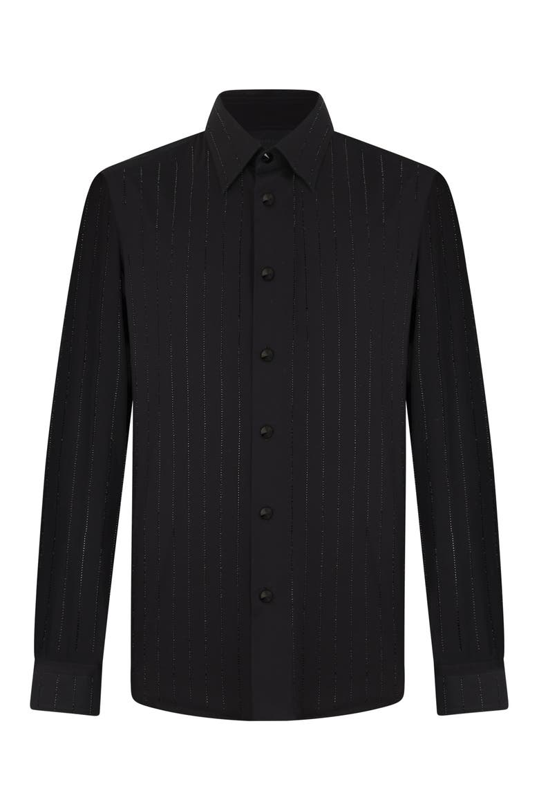 Sugar Daddy Cut Shirt Stripes Stones Stones Men, Main, color, black/black