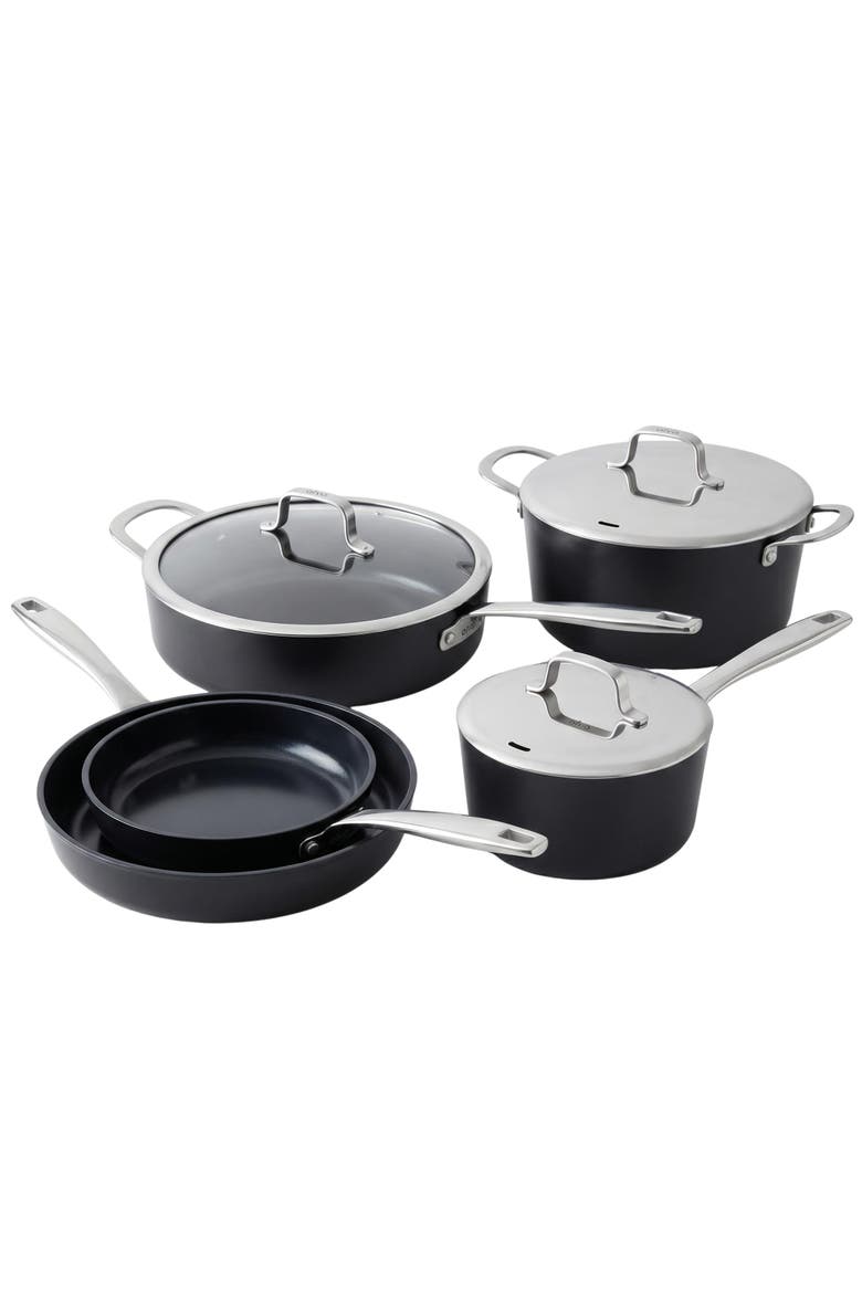 Maestro 8-Piece Ceramic Nonstick Cookware Set - Induction & Oven Safe, Main, color, Black