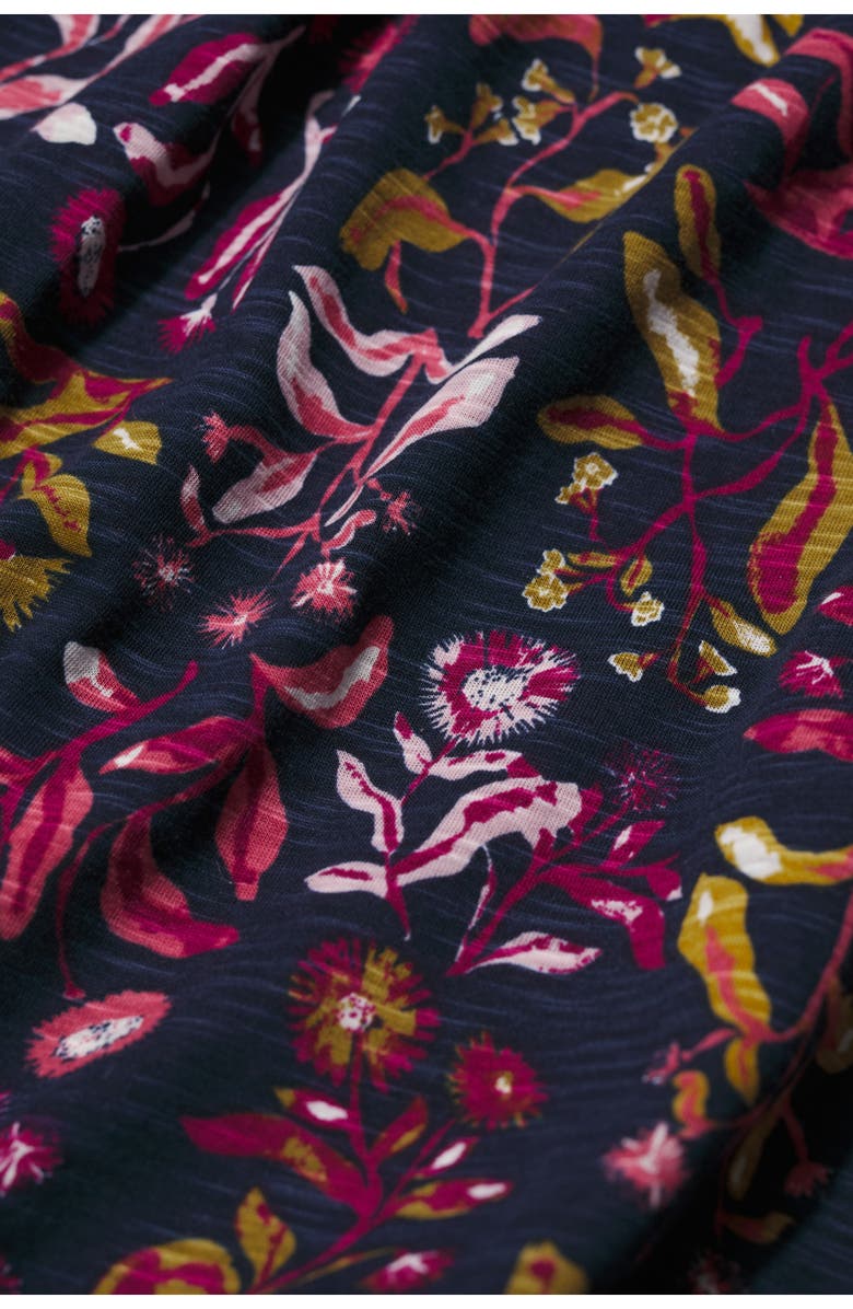 Seasalt Cornwall Chapelle Floral Organic Cotton Jersey Midi Dress, Alternate, color, Inky Botanical Maritime