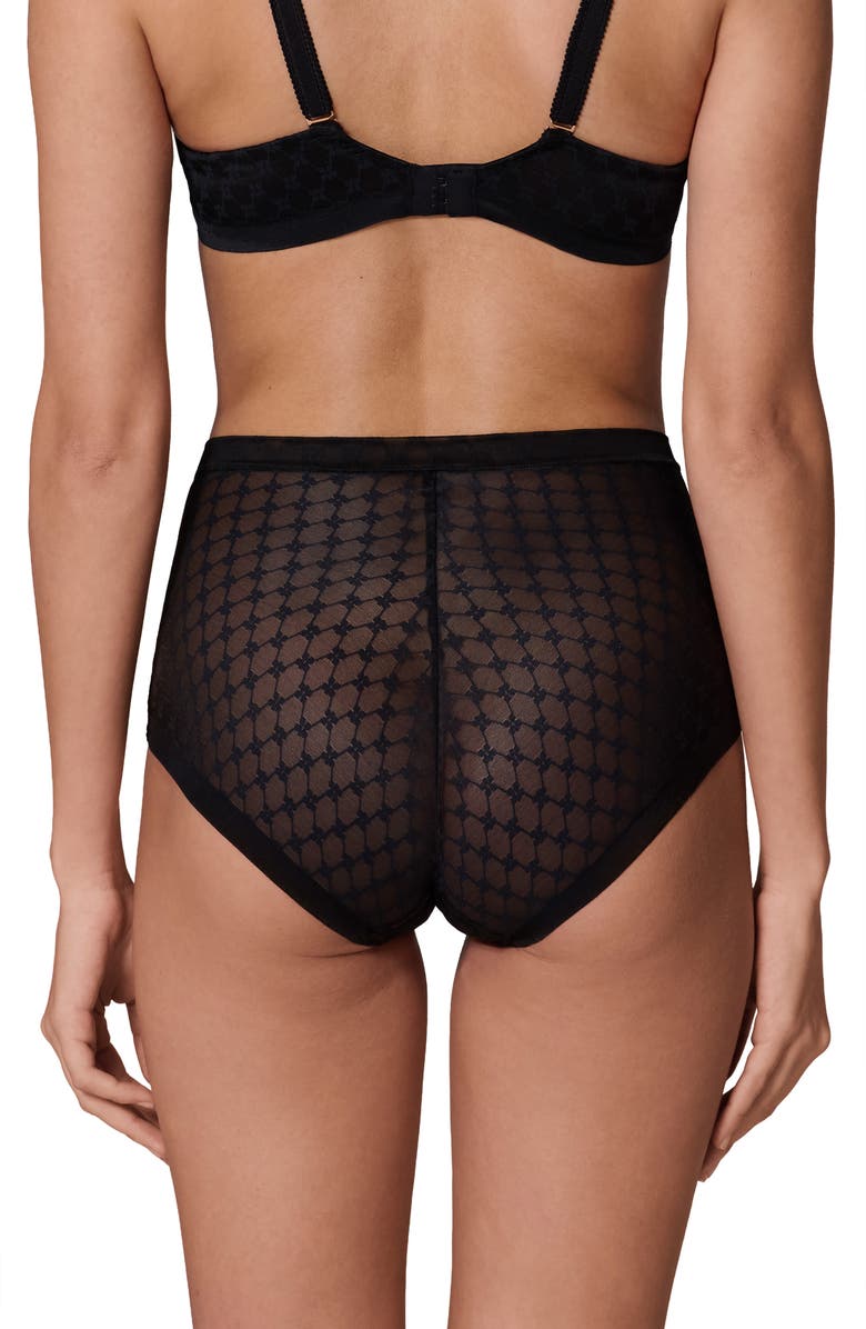 Simone Perele Plume Embroidered Shaping Briefs, Alternate, color, Black