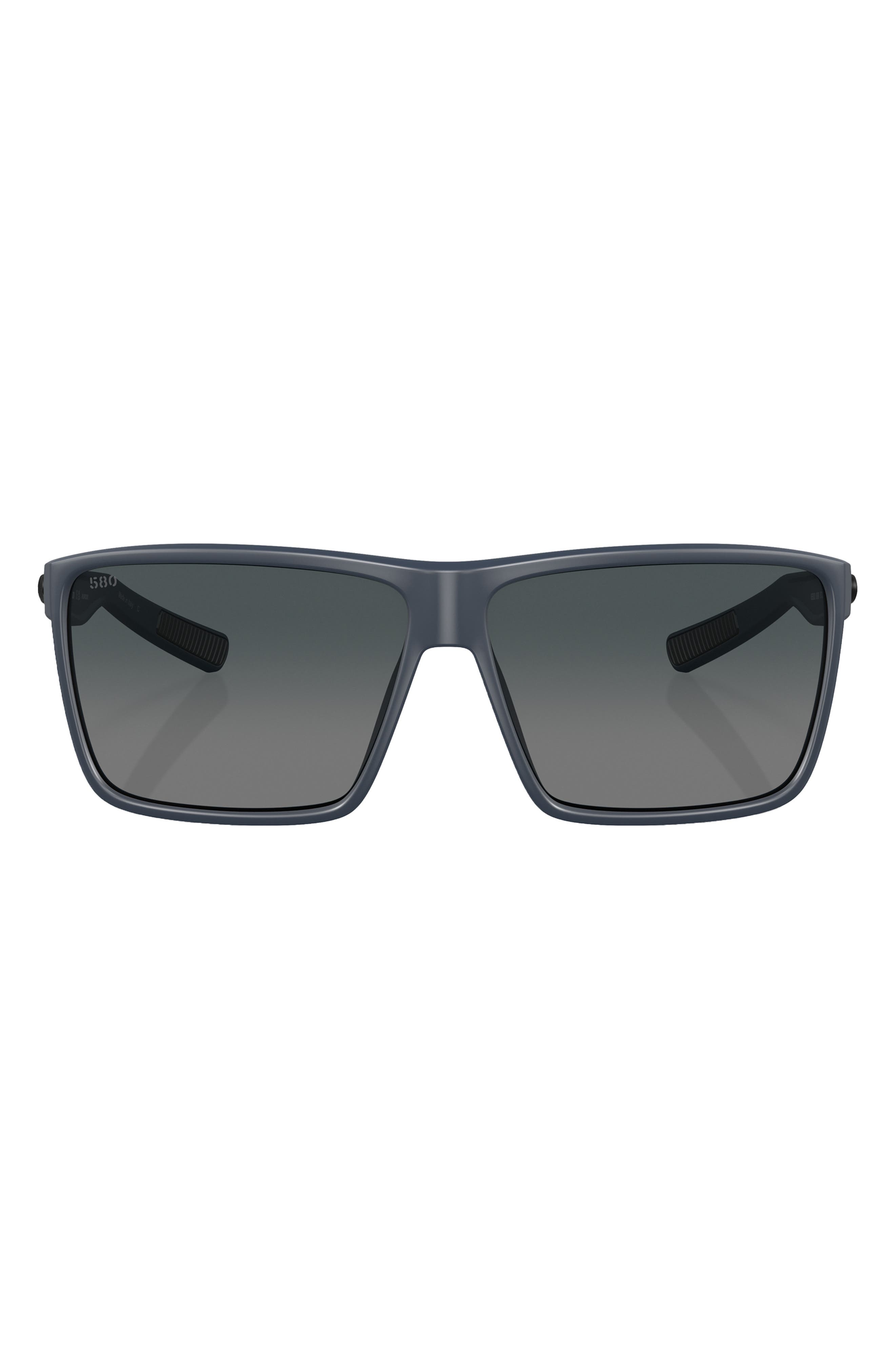 Costa Del Mar Rincon 63mm Gradient Polarized Oversize Rectangular Sunglasses in Grey Gradient 
