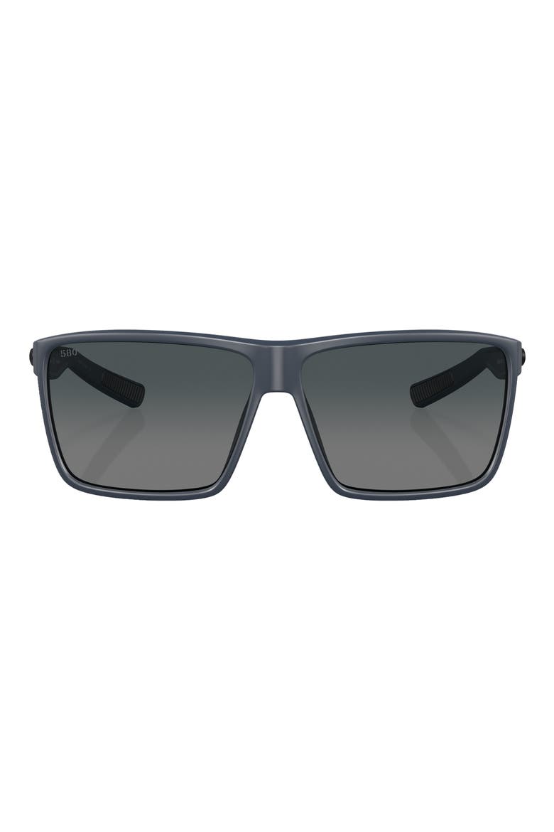 Rincon 63mm Gradient Polarized Oversize Rectangular Sunglasses, Main, color, GREY GRADIENT