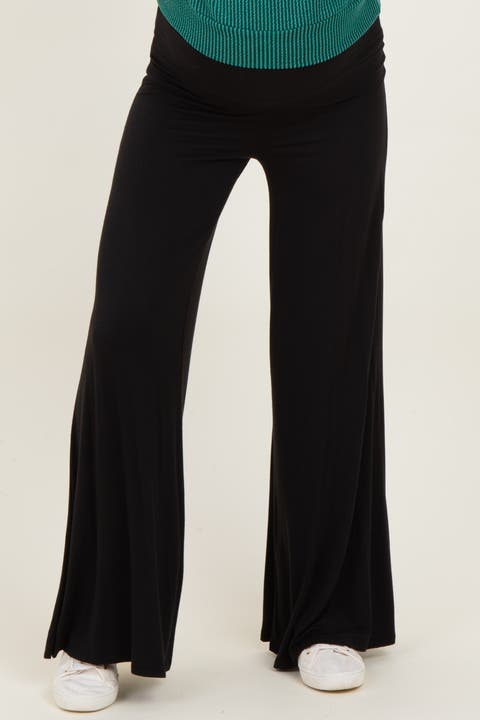 Fold Over Waist Wide Leg Lounge Pants